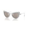 2 In 1 Clip-On Sunglasses Statement, Cat-Eye Shape, Sk7011, White 2 In 1 Clip-On Sunglasses Statement, Cat-Eye Shape, Sk7011, White