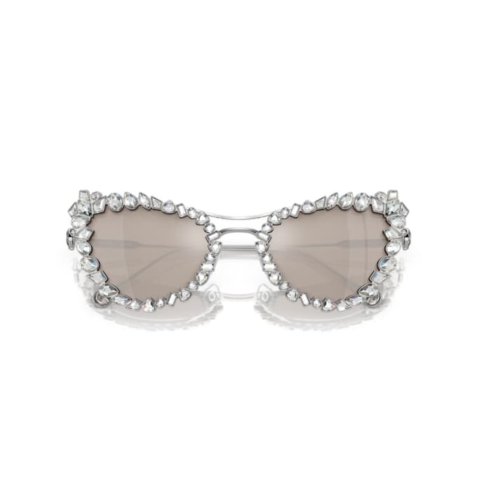 2 In 1 Clip-On Sunglasses Statement, Cat-Eye Shape, Sk7011, White 2 In 1 Clip-On Sunglasses Statement, Cat-Eye Shape, Sk7011, White