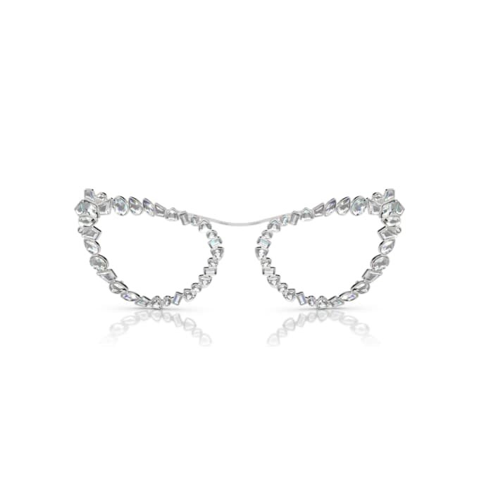 2 In 1 Clip-On Sunglasses Statement, Cat-Eye Shape, Sk7011, White 2 In 1 Clip-On Sunglasses Statement, Cat-Eye Shape, Sk7011, White
