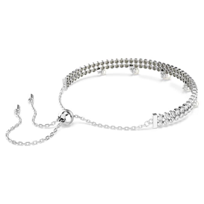 Ariana Grande X Swarovski Bracelet Crystal Pearl, Round Cut, White, Rhodium Plated Ariana Grande X Swarovski Bracelet Crystal Pearl, Round Cut, White, Rhodium Plated