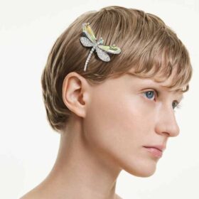 Ariana Grande X Swarovski Brooch and Hair Accessory Crystal Pearl, Mixed Cuts, Dragonfly, White, Rhodium Plated Ariana Grande X Swarovski Brooch and Hair Accessory Crystal Pearl, Mixed Cuts, Dragonfly, White, Rhodium Plated