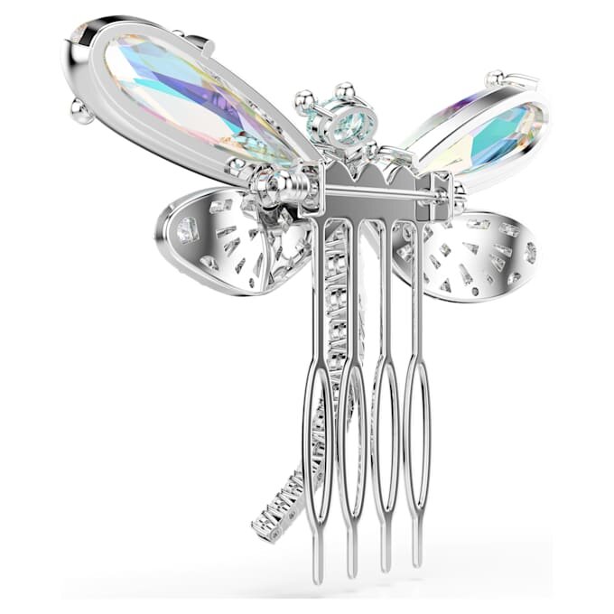 Ariana Grande X Swarovski Brooch and Hair Accessory Crystal Pearl, Mixed Cuts, Dragonfly, White, Rhodium Plated Ariana Grande X Swarovski Brooch and Hair Accessory Crystal Pearl, Mixed Cuts, Dragonfly, White, Rhodium Plated