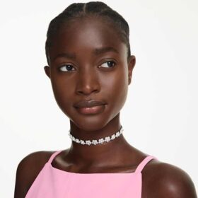 Ariana Grande X Swarovski Choker Crystal Pearl, Round Cut, White, Rhodium Plated Ariana Grande X Swarovski Choker Crystal Pearl, Round Cut, White, Rhodium Plated