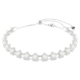 Ariana Grande X Swarovski Choker Crystal Pearl, Round Cut, White, Rhodium Plated Ariana Grande X Swarovski Choker Crystal Pearl, Round Cut, White, Rhodium Plated