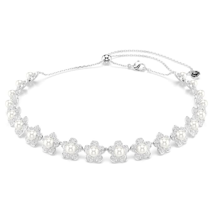 Ariana Grande X Swarovski Choker Crystal Pearl, Round Cut, White, Rhodium Plated Ariana Grande X Swarovski Choker Crystal Pearl, Round Cut, White, Rhodium Plated