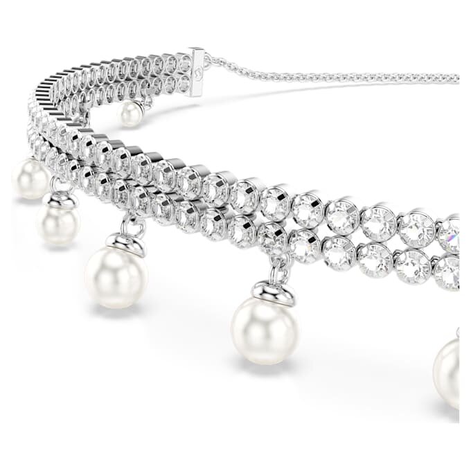 Ariana Grande X Swarovski Choker Crystal Pearl, Round Cut, White, Rhodium Plated Ariana Grande X Swarovski Choker Crystal Pearl, Round Cut, White, Rhodium Plated