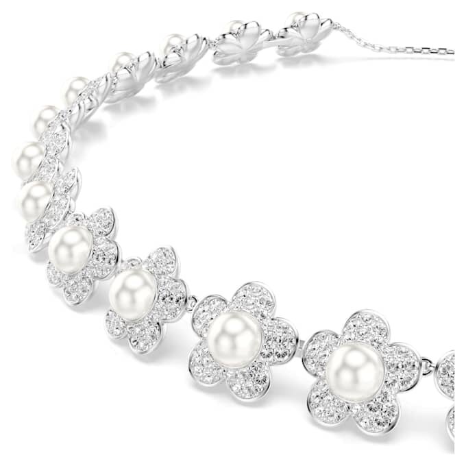 Ariana Grande X Swarovski Choker Crystal Pearl, Round Cut, White, Rhodium Plated Ariana Grande X Swarovski Choker Crystal Pearl, Round Cut, White, Rhodium Plated