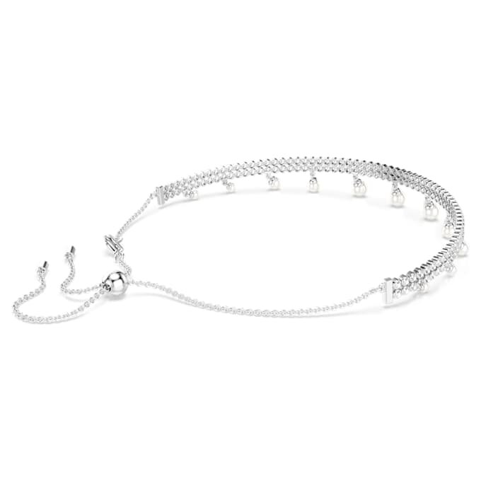 Ariana Grande X Swarovski Choker Crystal Pearl, Round Cut, White, Rhodium Plated Ariana Grande X Swarovski Choker Crystal Pearl, Round Cut, White, Rhodium Plated