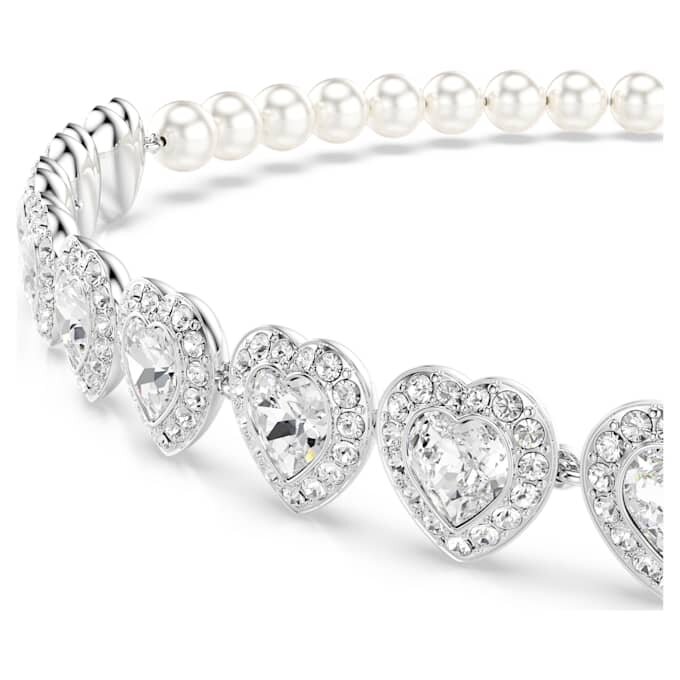 Ariana Grande X Swarovski Choker Mixed Cuts, Crystal Pearl, Heart, White, Rhodium Plated Ariana Grande X Swarovski Choker Mixed Cuts, Crystal Pearl, Heart, White, Rhodium Plated