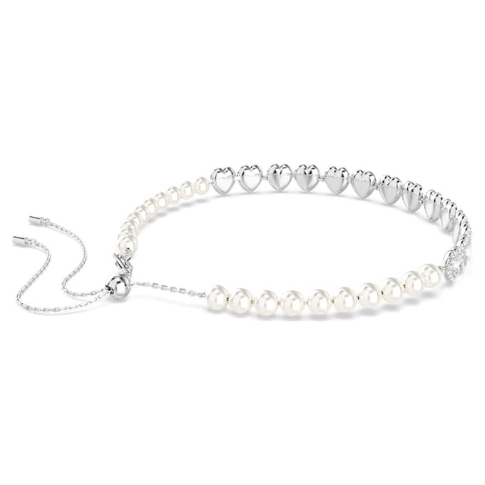 Ariana Grande X Swarovski Choker Mixed Cuts, Crystal Pearl, Heart, White, Rhodium Plated Ariana Grande X Swarovski Choker Mixed Cuts, Crystal Pearl, Heart, White, Rhodium Plated