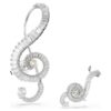 Ariana Grande X Swarovski Clip Earrings Asymmetrical Design, Crystal Pearl, Baguette Cut, White, Rhodium Plated Ariana Grande X Swarovski Clip Earrings Asymmetrical Design, Crystal Pearl, Baguette Cut, White, Rhodium Plated