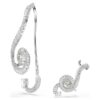 Ariana Grande X Swarovski Clip Earrings Asymmetrical Design, Crystal Pearl, Baguette Cut, White, Rhodium Plated Ariana Grande X Swarovski Clip Earrings Asymmetrical Design, Crystal Pearl, Baguette Cut, White, Rhodium Plated