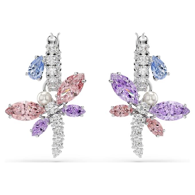 Ariana Grande X Swarovski Drop Earrings Mixed Cuts, Dragonfly, Multicolored, Rhodium Plated Ariana Grande X Swarovski Drop Earrings Mixed Cuts, Dragonfly, Multicolored, Rhodium Plated