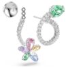 Ariana Grande X Swarovski Drop Earrings with Ear Jacket Mixed Cuts, Dragonfly, Flower, Multicolored, Rhodium Plated Ariana Grande X Swarovski Drop Earrings with Ear Jacket Mixed Cuts, Dragonfly, Flower, Multicolored, Rhodium Plated