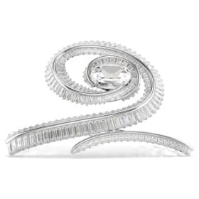 Ariana Grande X Swarovski Hair Clip Baguette Cut, White, Rhodium Plated