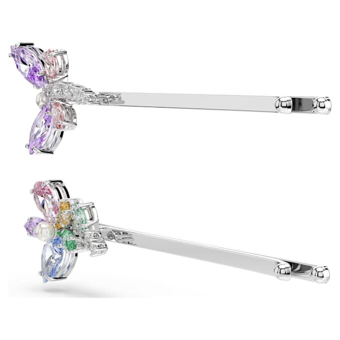 Ariana Grande X Swarovski Hair Pin Mixed Cuts, Dragonfly, Flower, Multicolored, Rhodium Plated Ariana Grande X Swarovski Hair Pin Mixed Cuts, Dragonfly, Flower, Multicolored, Rhodium Plated