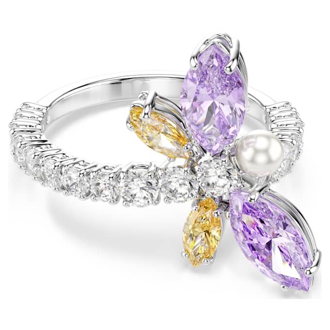 Ariana Grande X Swarovski Motif Ring Mixed Cuts, Dragonfly, Multicolored, Rhodium Plated Ariana Grande X Swarovski Motif Ring Mixed Cuts, Dragonfly, Multicolored, Rhodium Plated