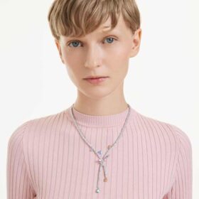 Ariana Grande X Swarovski Necklace Mixed Cuts, Dragonfly, Multicolored, Rhodium Plated