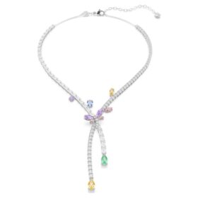 Ariana Grande X Swarovski Necklace Mixed Cuts, Dragonfly, Multicolored, Rhodium Plated