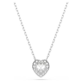 Ariana Grande X Swarovski Pendant Mixed Cuts, Heart, White, Rhodium Plated