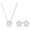 Ariana Grande X Swarovski Set Crystal Pearl, Round Cut, Flower, White, Rhodium Plated Ariana Grande X Swarovski Set Crystal Pearl, Round Cut, Flower, White, Rhodium Plated