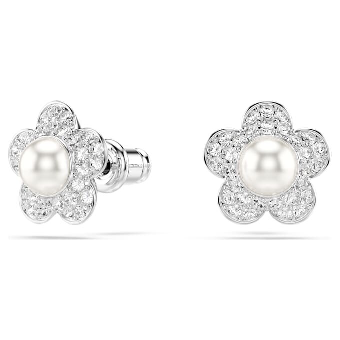 Ariana Grande X Swarovski Set Crystal Pearl, Round Cut, Flower, White, Rhodium Plated Ariana Grande X Swarovski Set Crystal Pearl, Round Cut, Flower, White, Rhodium Plated