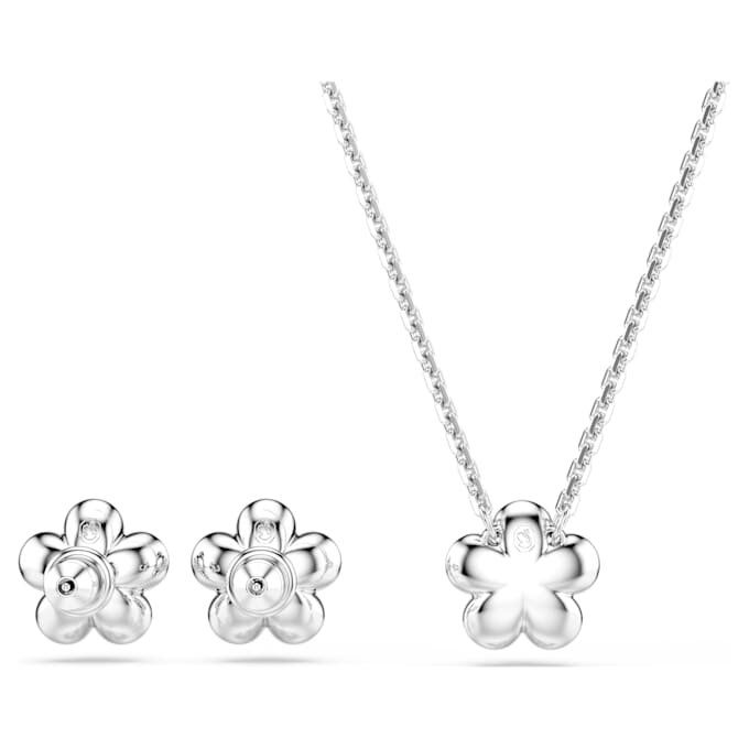 Ariana Grande X Swarovski Set Crystal Pearl, Round Cut, Flower, White, Rhodium Plated Ariana Grande X Swarovski Set Crystal Pearl, Round Cut, Flower, White, Rhodium Plated