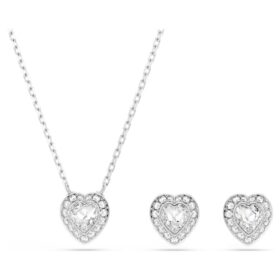 Ariana Grande X Swarovski Set Mixed Cuts, Heart, White, Rhodium Plated