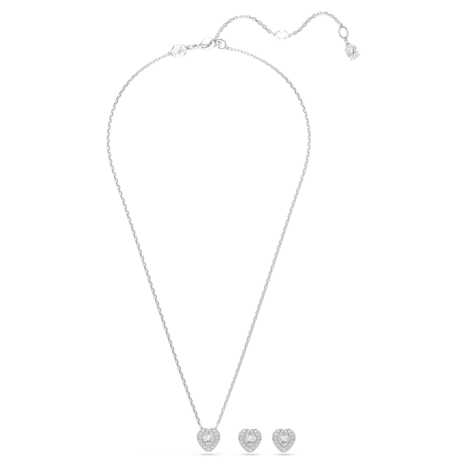 Ariana Grande X Swarovski Set Mixed Cuts, Heart, White, Rhodium Plated Ariana Grande X Swarovski Set Mixed Cuts, Heart, White, Rhodium Plated