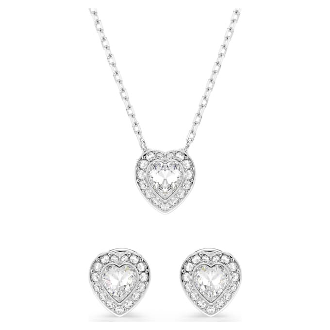Ariana Grande X Swarovski Set Mixed Cuts, Heart, White, Rhodium Plated Ariana Grande X Swarovski Set Mixed Cuts, Heart, White, Rhodium Plated