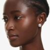 Ariana Grande X Swarovski Stud Earrings Crystal Pearl, Round Cut, Flower, White, Rhodium Plated Ariana Grande X Swarovski Stud Earrings Crystal Pearl, Round Cut, Flower, White, Rhodium Plated