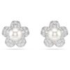 Ariana Grande X Swarovski Stud Earrings Crystal Pearl, Round Cut, Flower, White, Rhodium Plated Ariana Grande X Swarovski Stud Earrings Crystal Pearl, Round Cut, Flower, White, Rhodium Plated