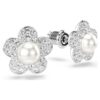 Ariana Grande X Swarovski Stud Earrings Crystal Pearl, Round Cut, Flower, White, Rhodium Plated Ariana Grande X Swarovski Stud Earrings Crystal Pearl, Round Cut, Flower, White, Rhodium Plated