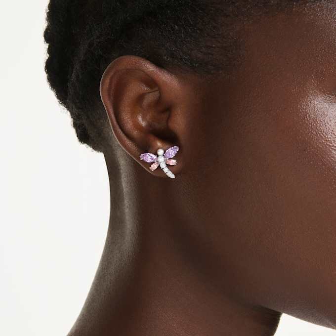 Ariana Grande X Swarovski Stud Earrings Mixed Cuts, Dragonfly, Multicolored, Rhodium Plated Ariana Grande X Swarovski Stud Earrings Mixed Cuts, Dragonfly, Multicolored, Rhodium Plated