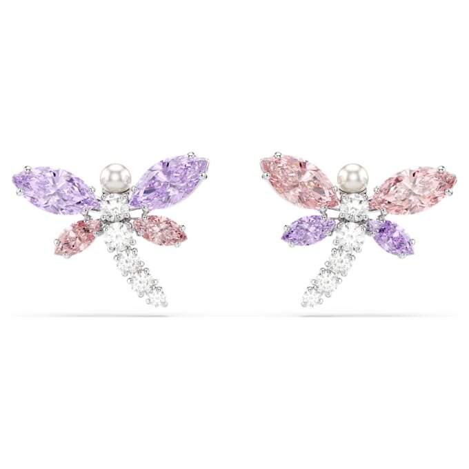 Ariana Grande X Swarovski Stud Earrings Mixed Cuts, Dragonfly, Multicolored, Rhodium Plated Ariana Grande X Swarovski Stud Earrings Mixed Cuts, Dragonfly, Multicolored, Rhodium Plated
