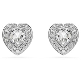 Ariana Grande X Swarovski Stud Earrings Mixed Cuts, Heart, White, Rhodium Plated