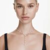 Ariana Grande X Swarovski Y Necklace Mixed Cuts, Crystal Pearl, Heart, White, Rhodium Plated Ariana Grande X Swarovski Y Necklace Mixed Cuts, Crystal Pearl, Heart, White, Rhodium Plated