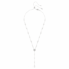 Ariana Grande X Swarovski Y Necklace Mixed Cuts, Crystal Pearl, Heart, White, Rhodium Plated Ariana Grande X Swarovski Y Necklace Mixed Cuts, Crystal Pearl, Heart, White, Rhodium Plated