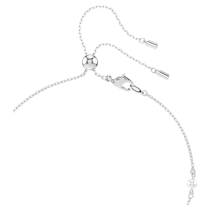 Ariana Grande X Swarovski Y Necklace Mixed Cuts, Crystal Pearl, Heart, White, Rhodium Plated Ariana Grande X Swarovski Y Necklace Mixed Cuts, Crystal Pearl, Heart, White, Rhodium Plated