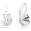 Bella V Drop Earrings Round Cut, Pink, Rhodium Plated Bella V Drop Earrings Round Cut, Pink, Rhodium Plated