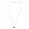 Bella V Pendant Round Cut, Blue, Rhodium Plated Bella V Pendant Round Cut, Blue, Rhodium Plated