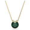 Bella V Pendant Round Cut, Green, Gold-Tone Plated Bella V Pendant Round Cut, Green, Gold-Tone Plated