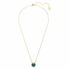 Bella V Pendant Round Cut, Green, Gold-Tone Plated Bella V Pendant Round Cut, Green, Gold-Tone Plated