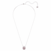 Bella V Pendant Round Cut, Pink, Rhodium Plated Bella V Pendant Round Cut, Pink, Rhodium Plated