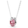 Bella V Pendant Round Cut, Pink, Rhodium Plated Bella V Pendant Round Cut, Pink, Rhodium Plated