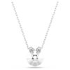 Bella V Pendant Round Cut, Pink, Rhodium Plated Bella V Pendant Round Cut, Pink, Rhodium Plated