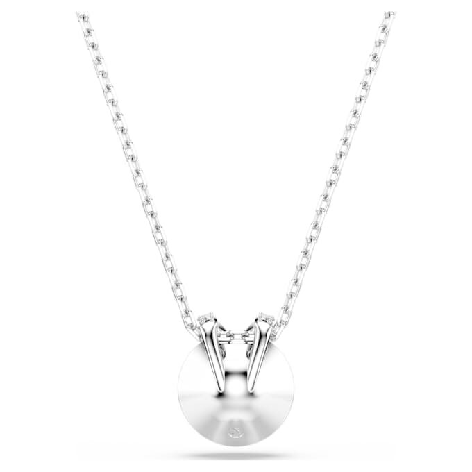 Bella V Pendant Round Cut, Pink, Rhodium Plated Bella V Pendant Round Cut, Pink, Rhodium Plated