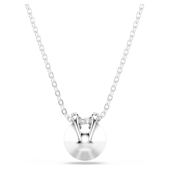 Bella V Pendant Round Cut, Pink, Rhodium Plated Bella V Pendant Round Cut, Pink, Rhodium Plated