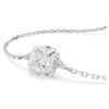 Birthstone Bracelet Square Cut, April, White, Rhodium Plated Birthstone Bracelet Square Cut, April, White, Rhodium Plated