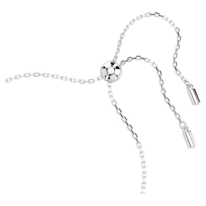 Birthstone Bracelet Square Cut, April, White, Rhodium Plated Birthstone Bracelet Square Cut, April, White, Rhodium Plated